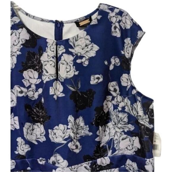 Alexia Admor Dress Fit & Flare Mini Cap Sleeve Blue Floral Size 3X - Picture 3 of 9